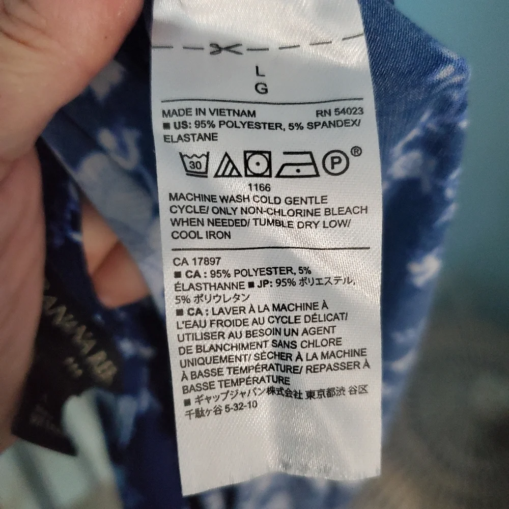 Banana Republic floral faux tie wrap sleeveless midi dress, womens size Large - Picture 8 of 8